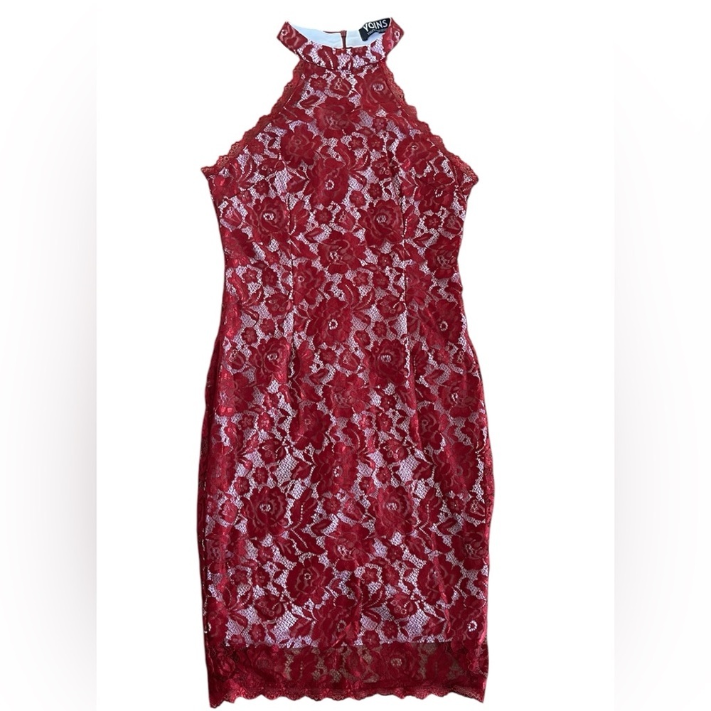 Yoins Elegant Red Lace Dress